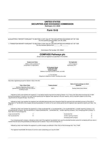 Thumbnail COMPASS Pathways 10-Q Quarterly Report FY2024 