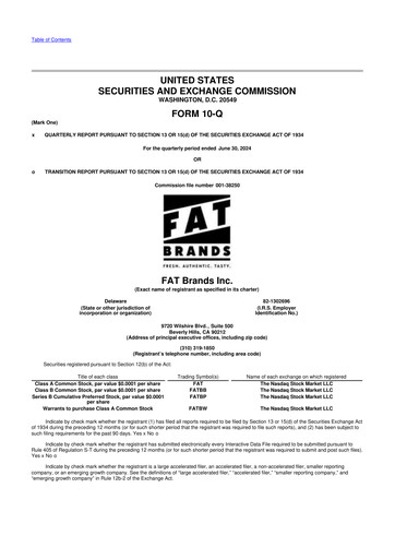Miniature FAT Brands 10-Q Rapport trimestriel 2024 