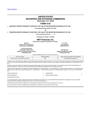 Thumbnail HBT Financial 10-Q Quarterly Report FY2024 