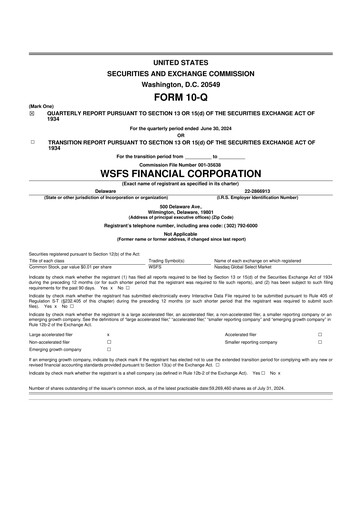 Thumbnail WSFS Financial 10-Q Quarterly Report FY2024 