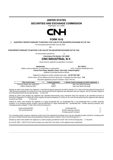 Thumbnail CNH Industrial
 10-Q Quarterly Report FY2024 