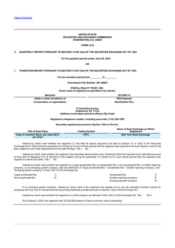 Miniature Postal Realty Trust 10-Q Rapport trimestriel 2024 