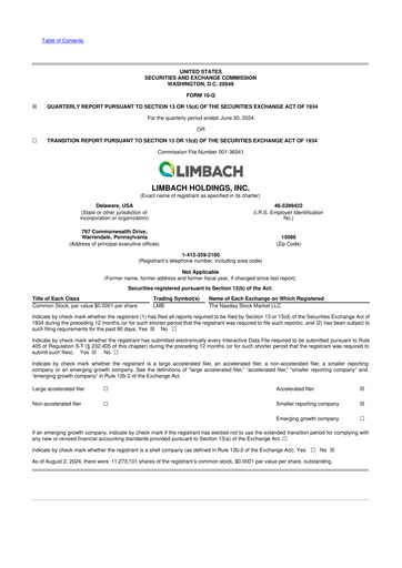 Vorschaubild Limbach Holdings 10-Q Quartalsbericht 2024 