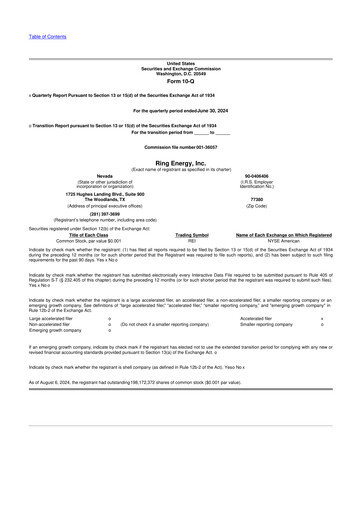 Vorschaubild Ring Energy
 10-Q Quartalsbericht 2024 