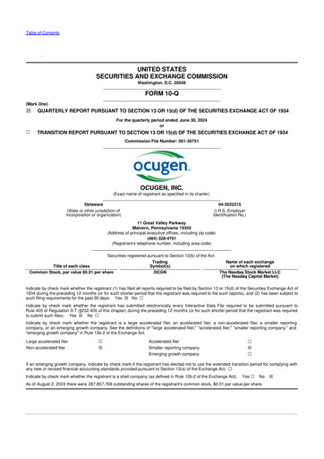 Thumbnail Ocugen 10-Q Quarterly Report FY2024 