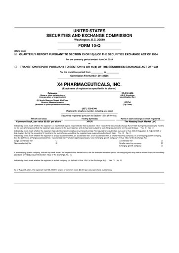 Thumbnail X4 Pharmaceuticals
 10-Q Quarterly Report FY2024 