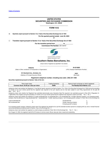 Thumbnail Southern States Bancshares 10-Q Quarterly Report FY2024 