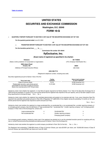 Thumbnail flyExclusive 10-Q Quarterly Report FY2024 