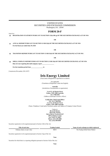 Thumbnail IREN (Iris Energy) 20-F Annual Report 2024