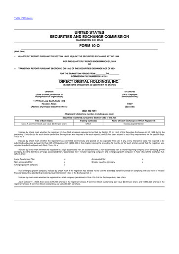 Thumbnail Direct Digital Holdings 10-Q Quarterly Report FY2024 