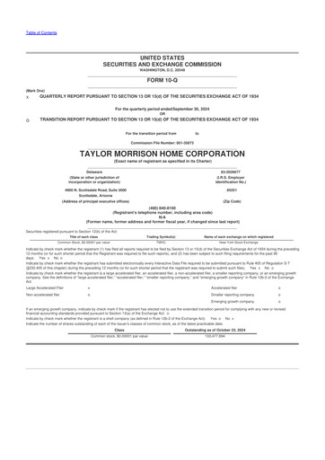 Thumbnail Taylor Morrison
 10-Q Quarterly Report FY2024 