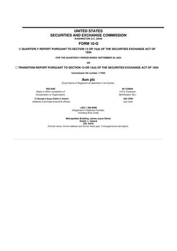 Vorschaubild Aon 10-Q Quartalsbericht 2024 