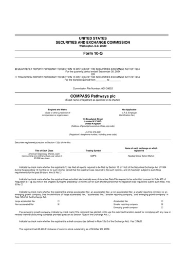 Thumbnail COMPASS Pathways 10-Q Quarterly Report FY2024 