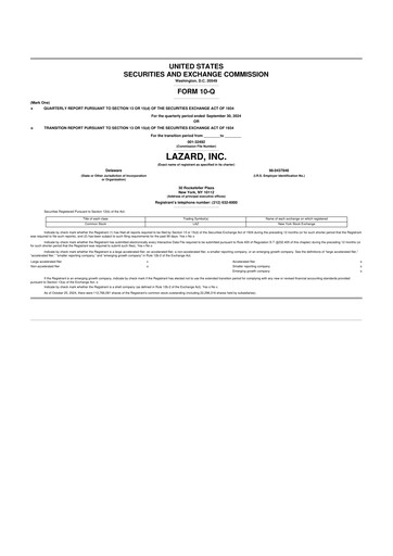 Thumbnail Lazard 10-Q Quarterly Report FY2024 