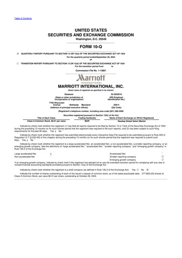 Vorschaubild Marriott International 10-Q Quartalsbericht 2024 