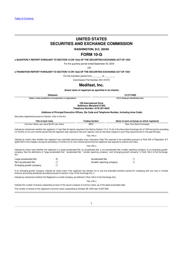 Thumbnail Medifast 10-Q Quarterly Report FY2024 