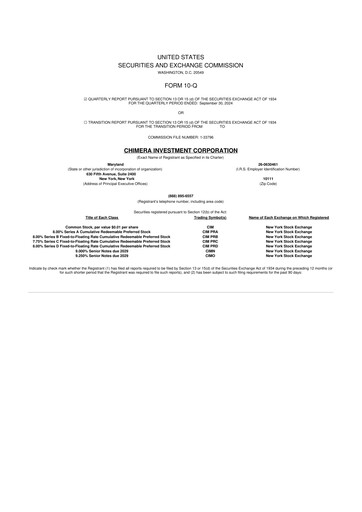 Thumbnail Chimera Investment Corporation 10-Q Quarterly Report FY2024 