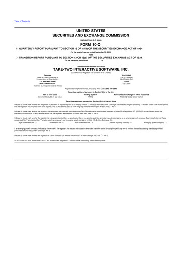 Miniature Take-Two Interactive
 10-Q Rapport trimestriel 2025 