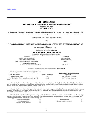 Thumbnail Air Lease Corporation
 10-Q Quarterly Report FY2024 