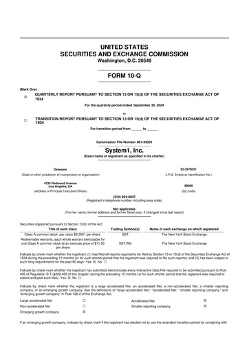 Thumbnail System1 10-Q Quarterly Report FY2024 