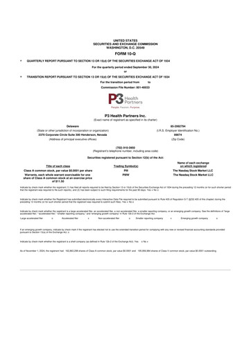 Vorschaubild P3 Health Partners 10-Q Quartalsbericht 2024 