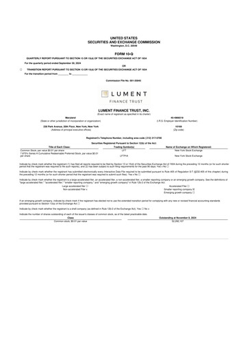 Vorschaubild Lument Finance Trust 10-Q Quartalsbericht  