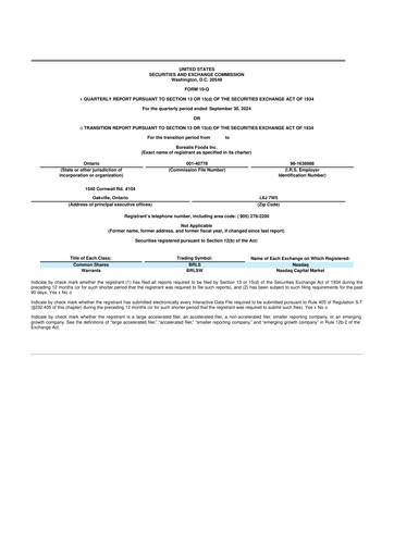 Vorschaubild Borealis Foods 10-Q Quartalsbericht 2024 