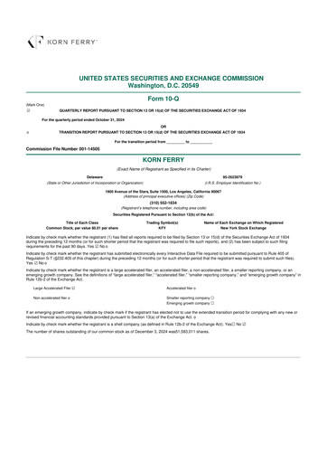 Thumbnail Korn Ferry
 10-Q Quarterly Report FY2025 