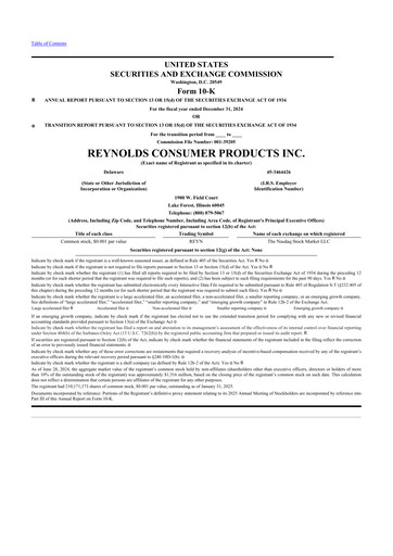 Thumbnail Reynolds Consumer Products 10-K Annual Report 2024