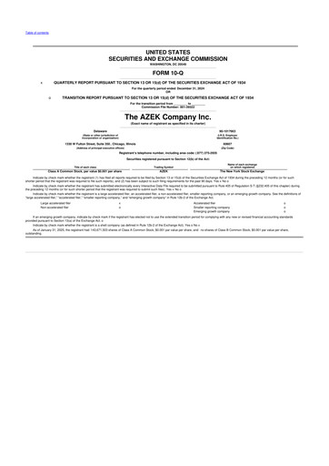 Miniature The AZEK Company
 10-Q Rapport trimestriel 2025 