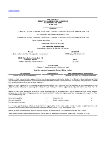 Thumbnail Live Ventures 10-Q Quarterly Report FY2025 