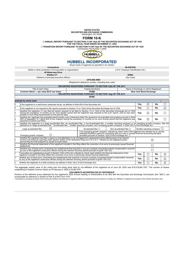 Thumbnail Hubbell 10-K Annual Report 2024