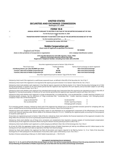 Thumbnail Noble Corporation
 10-K Annual Report 2024