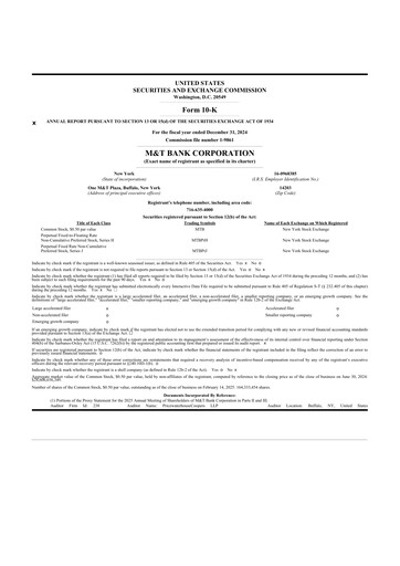 Thumbnail M&T Bank 10-K Annual Report 2024