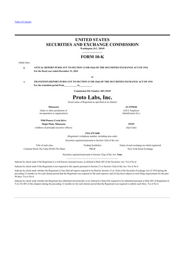 Vorschaubild Protolabs 10-K Jahresbericht 2024