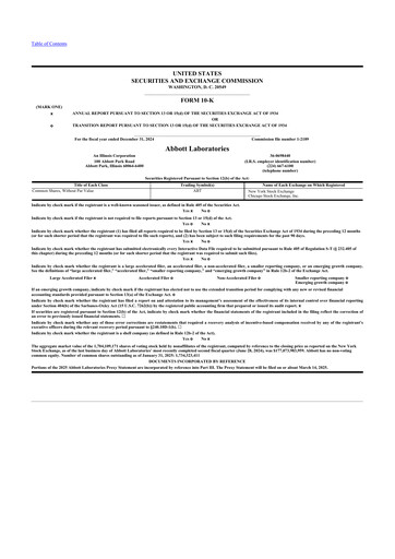 Thumbnail Abbott Laboratories 10-K Annual Report 2024