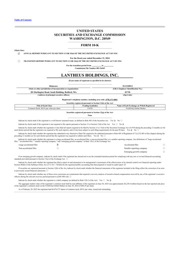 Thumbnail Lantheus Holdings 10-K Annual Report 2024