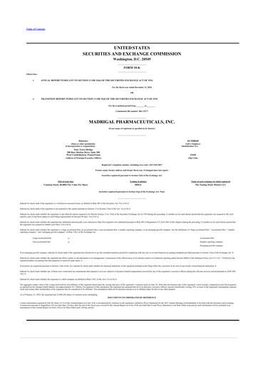 Thumbnail Madrigal Pharmaceuticals
 10-K Annual Report 2024