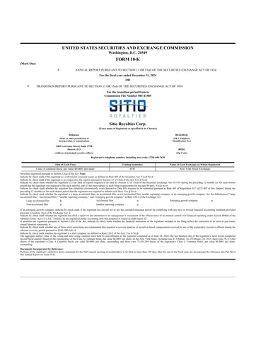 Thumbnail Sitio Royalties 10-K Annual Report 2024
