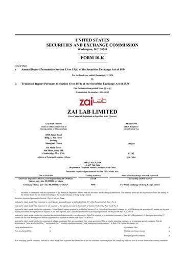 Thumbnail Zai Lab 10-K Annual Report 2024