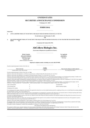 Thumbnail AbCellera
 10-K Annual Report 2024