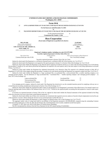 Thumbnail Hess 10-K Annual Report 2024