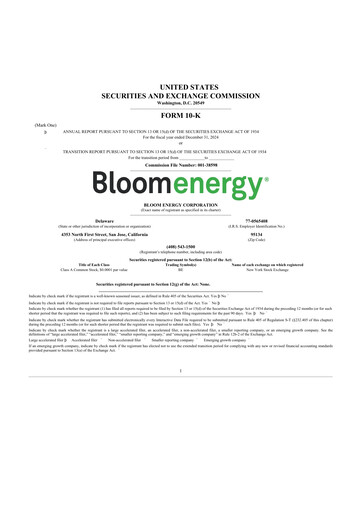 Thumbnail Bloom Energy
 10-K Annual Report 2024