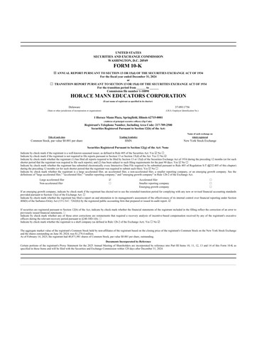 Thumbnail Horace Mann Educators 10-K Annual Report 2024