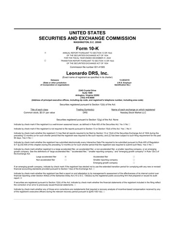 Thumbnail Leonardo DRS 10-K Annual Report 2024