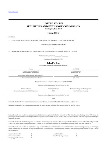 Thumbnail fuboTV 10-K Annual Report 2024