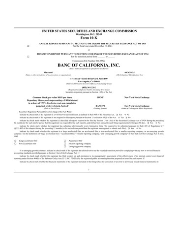 Vorschaubild Banc of California 10-K Jahresbericht 2024