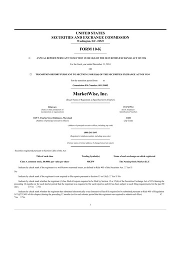 Thumbnail MarketWise 10-K Annual Report 2024