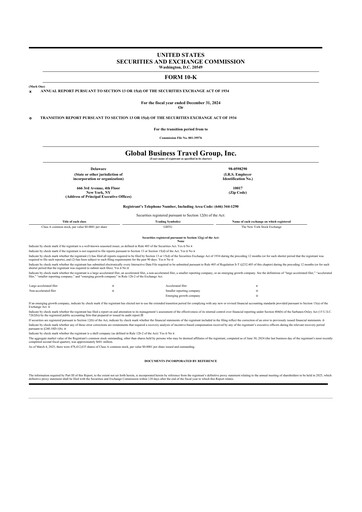 Thumbnail Global Business Travel Group 10-K Annual Report 2024