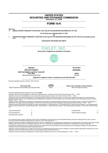Thumbnail Owlet, Inc. 10-K Annual Report 2023